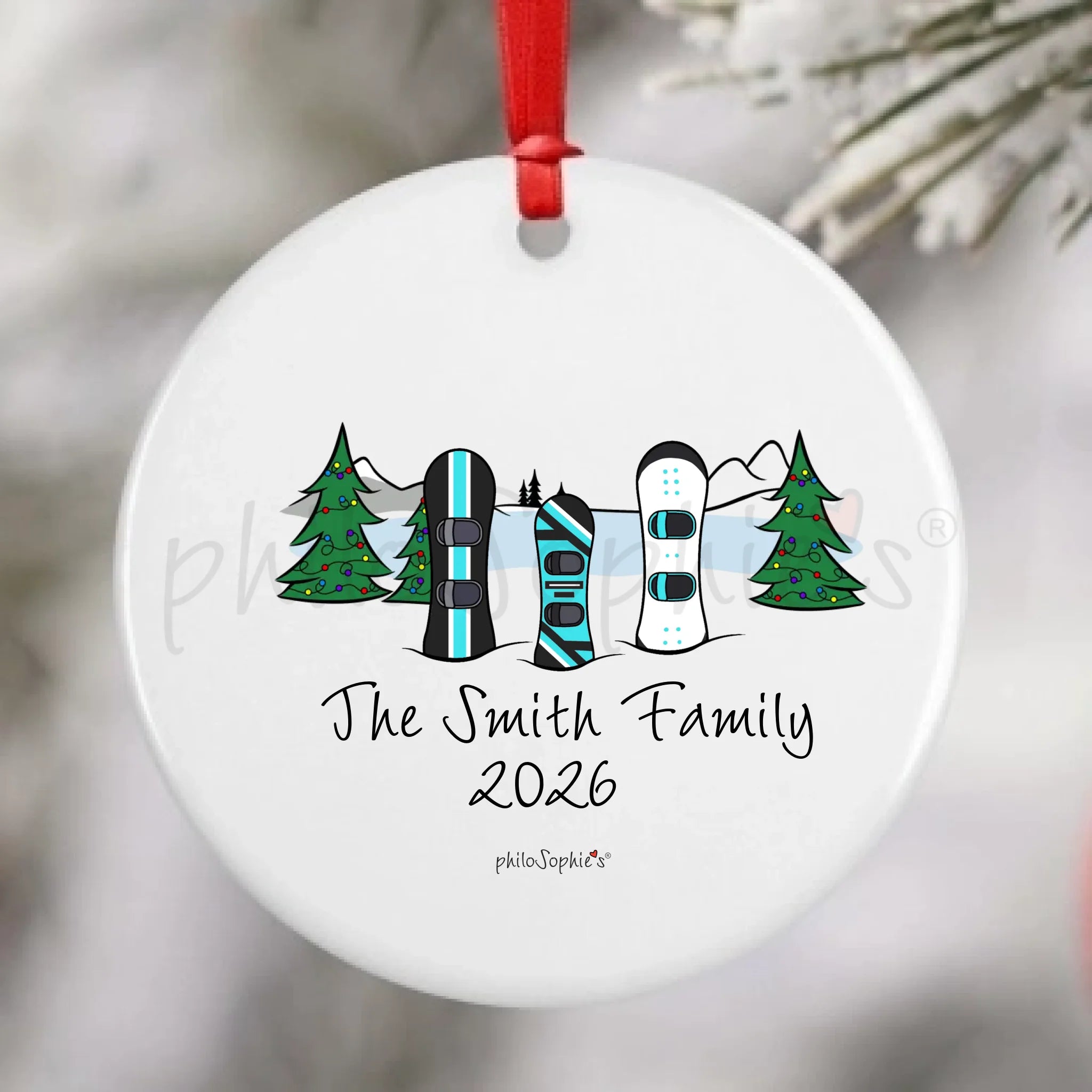 Porcelain Ornament - Snowboards