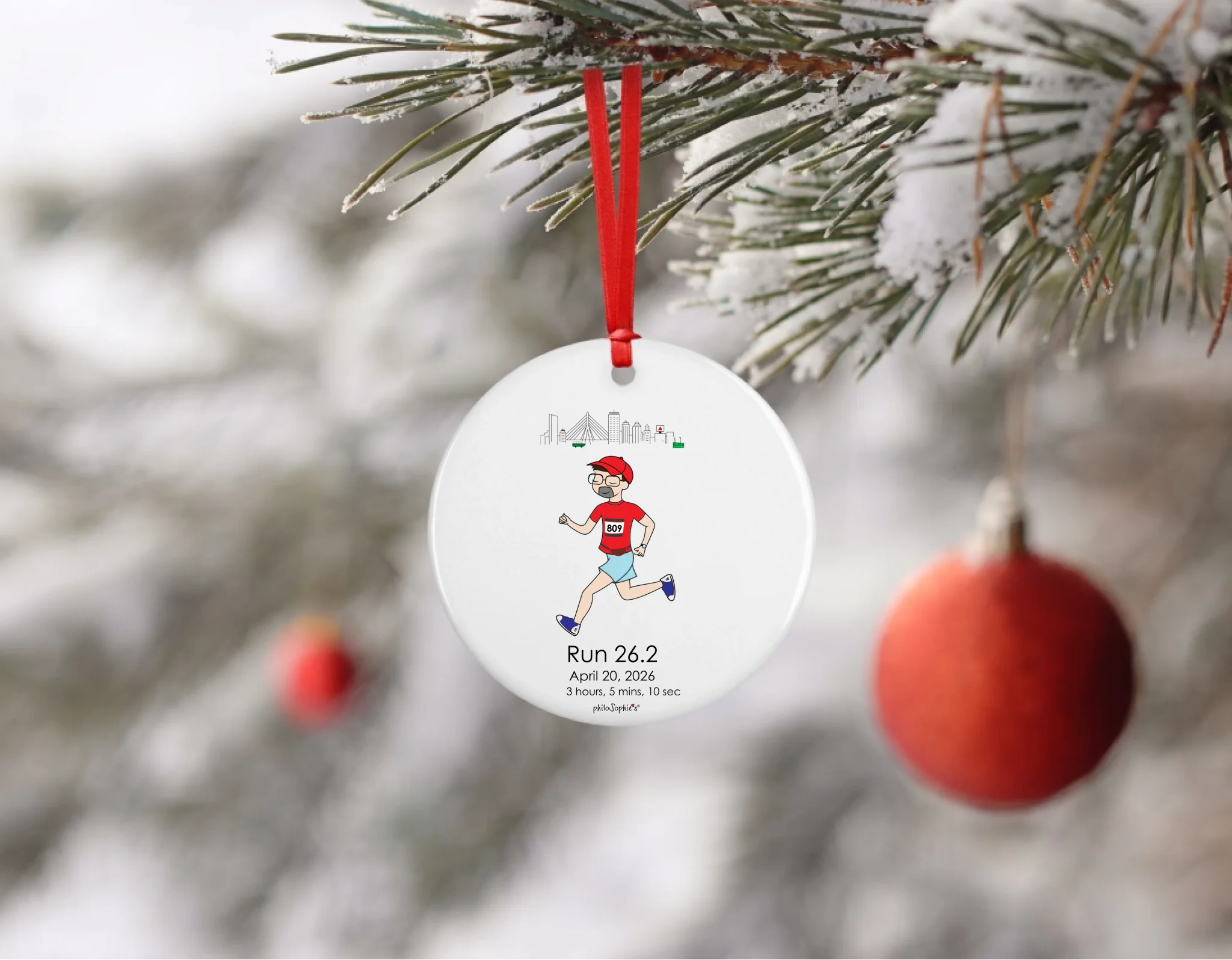 Gift Bundle - Male Marathon Runner ~ Ceramic Mug and Ornament