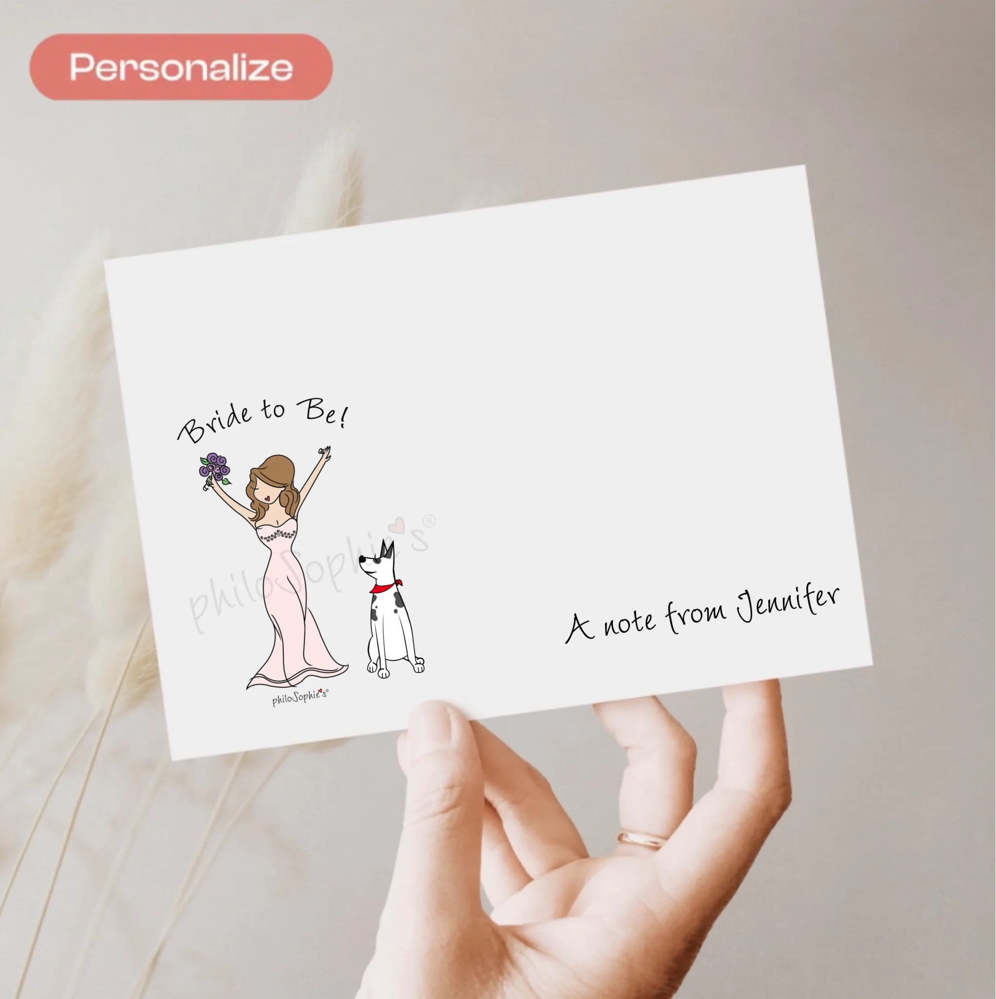 Personalized Flat Notes- Bridal Thank You with Pet