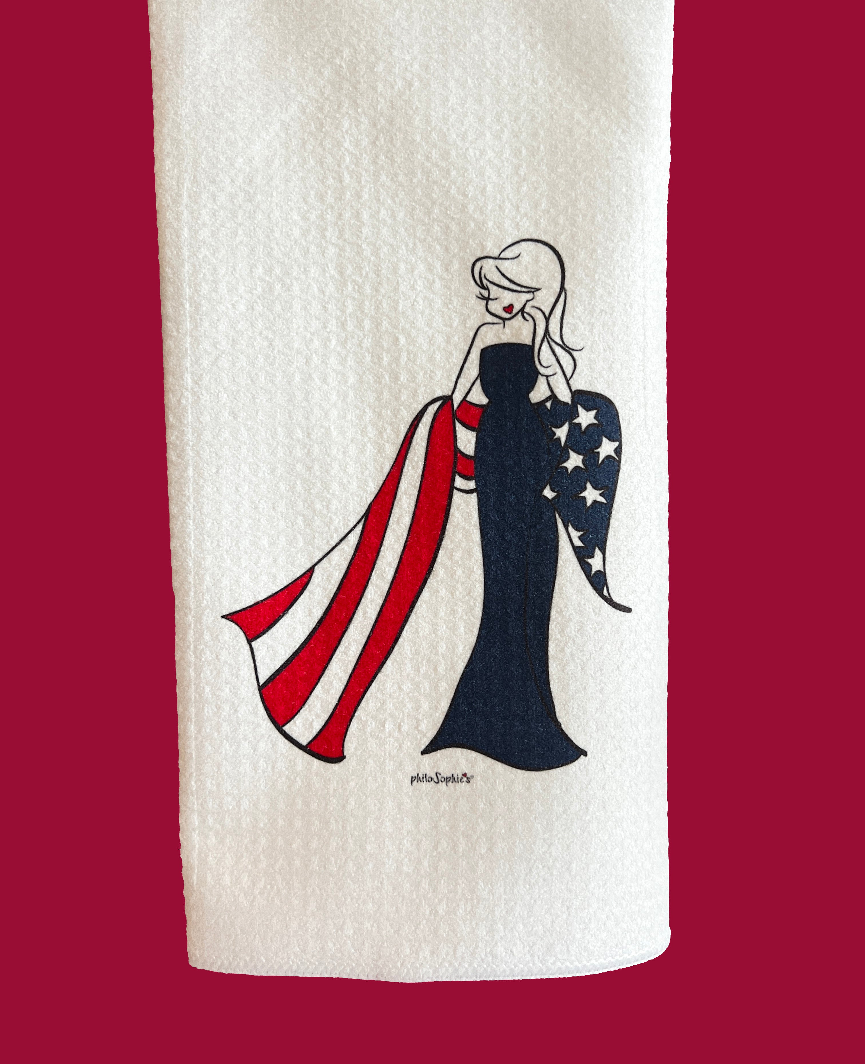 American Flag philoSophie's Waffle Kitchen Towel