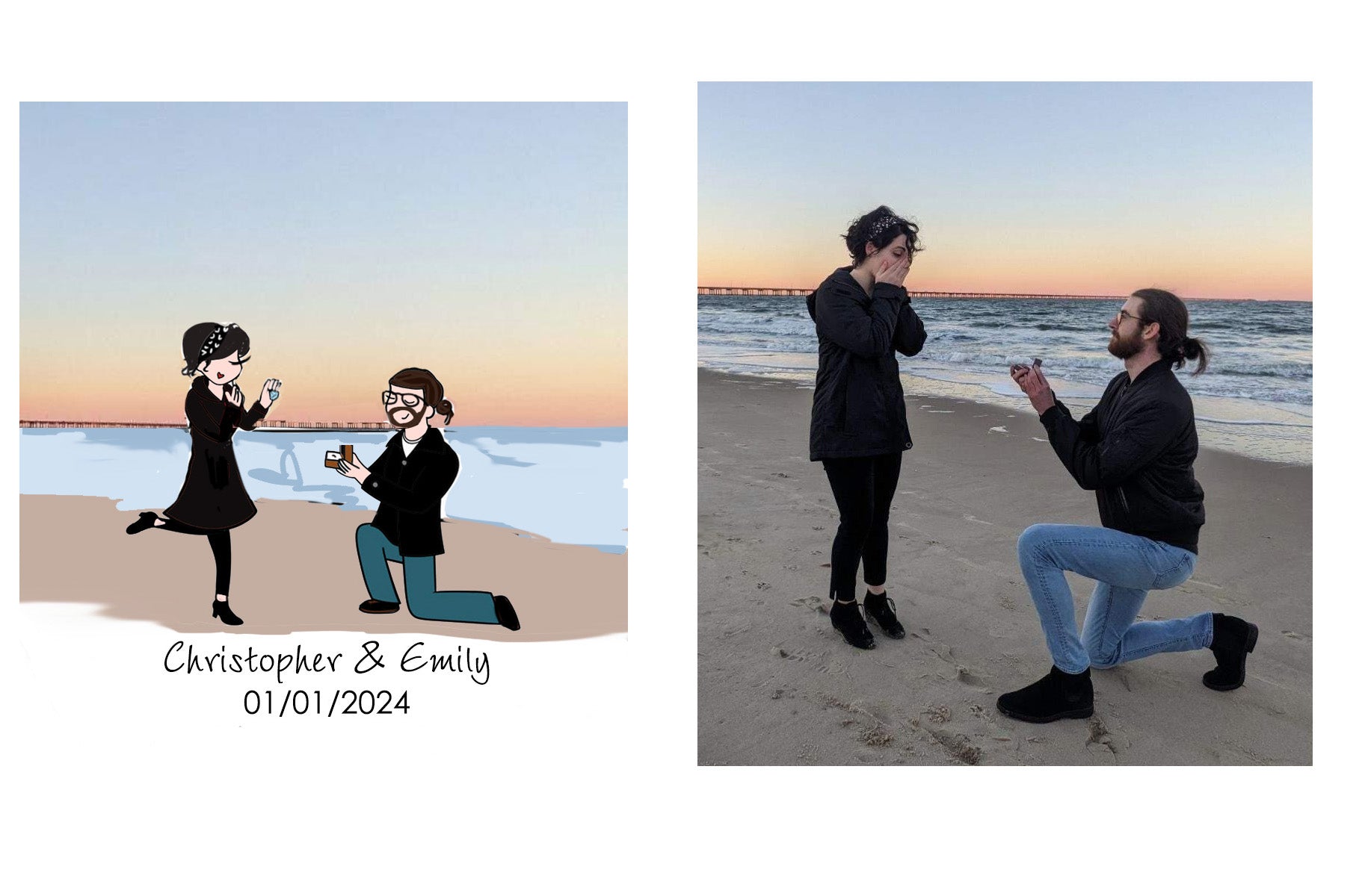 Custom Engagement or Wedding Ornament