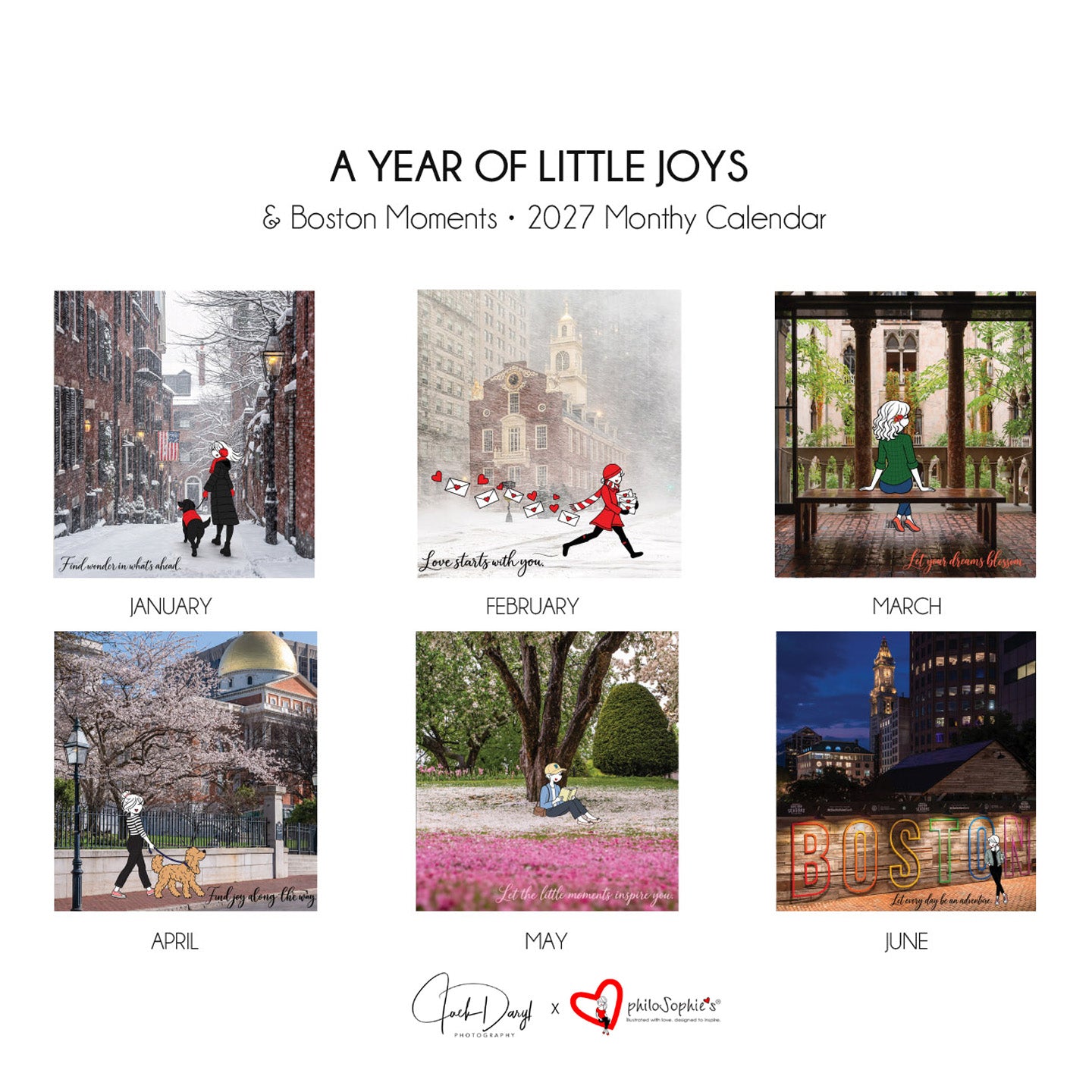 2027 Monthly Desk Calendar: A Year of Little Joys and Boston Moments