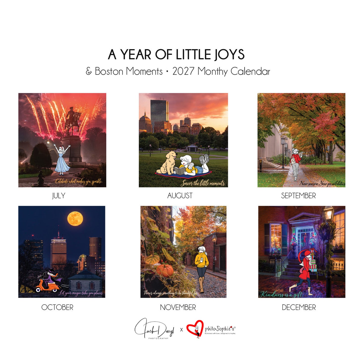 2027 Monthly Desk Calendar: A Year of Little Joys and Boston Moments