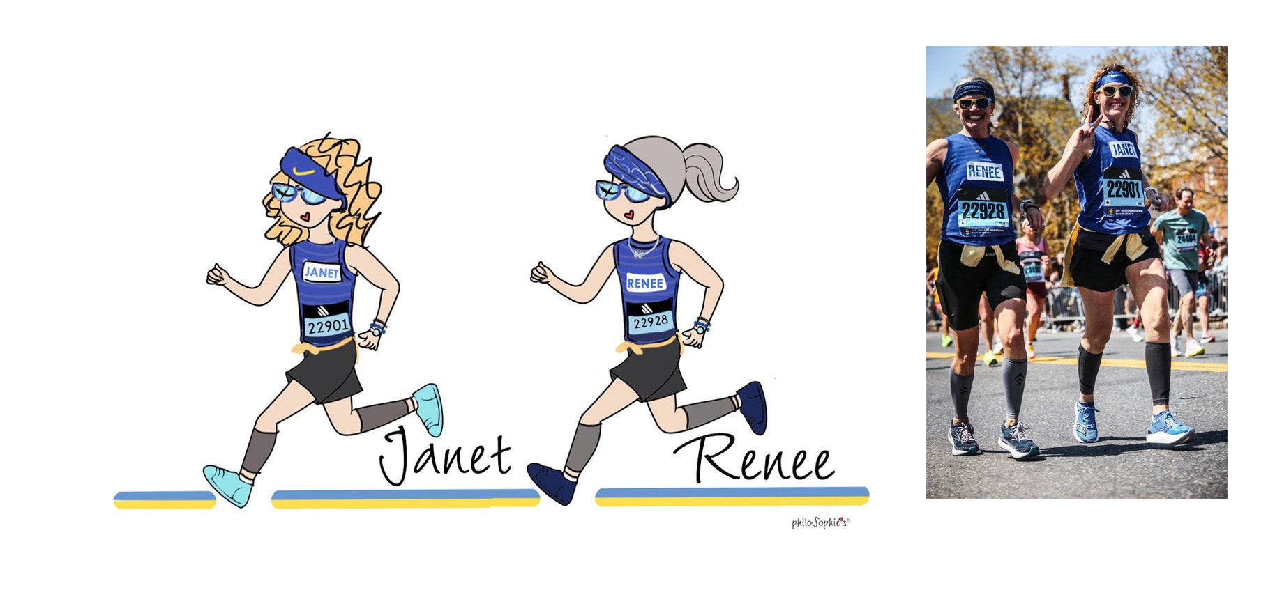 Personalized Ceramic Mugs - Runner Friends