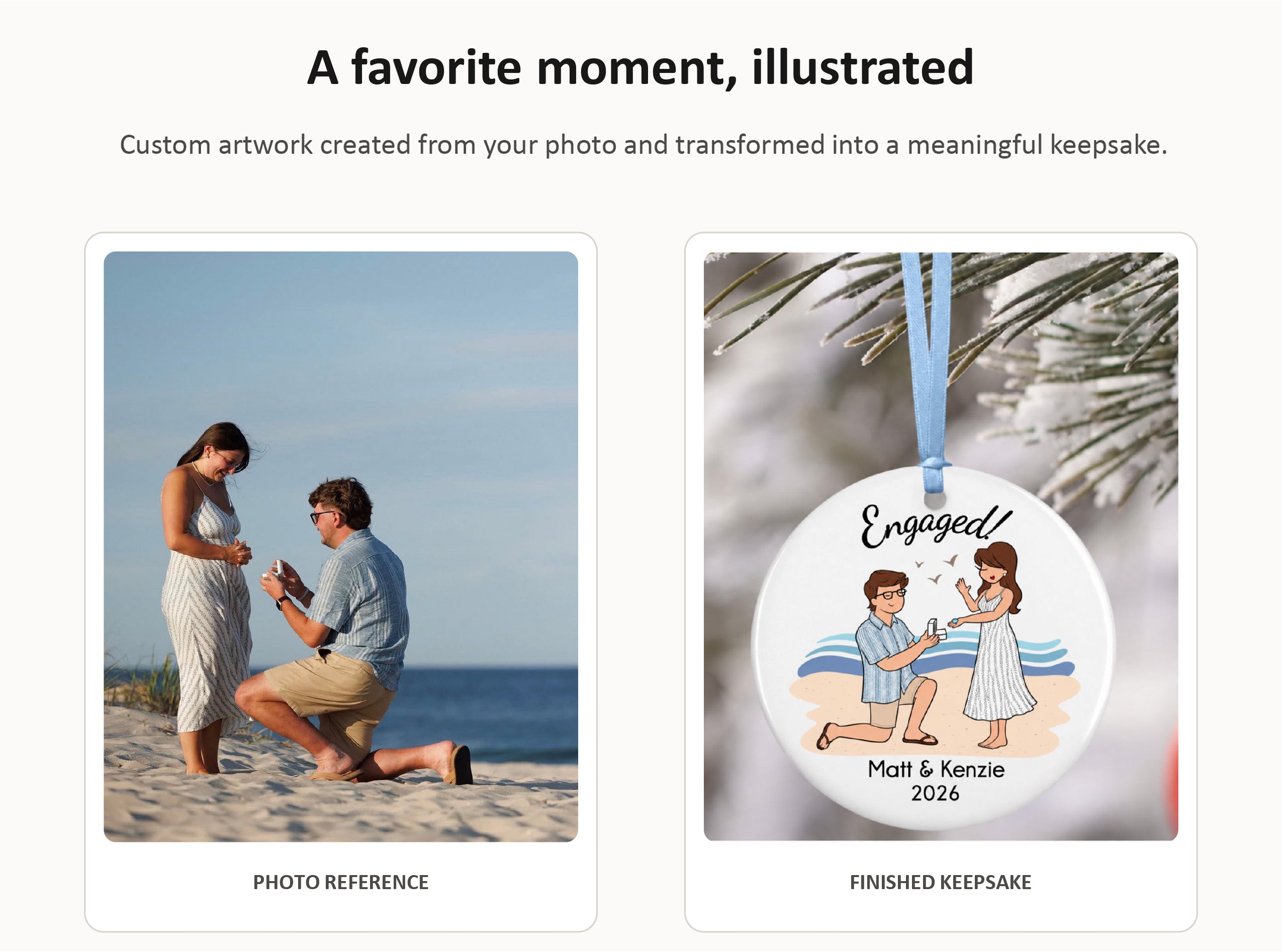 Custom Engagement or Wedding Ornament