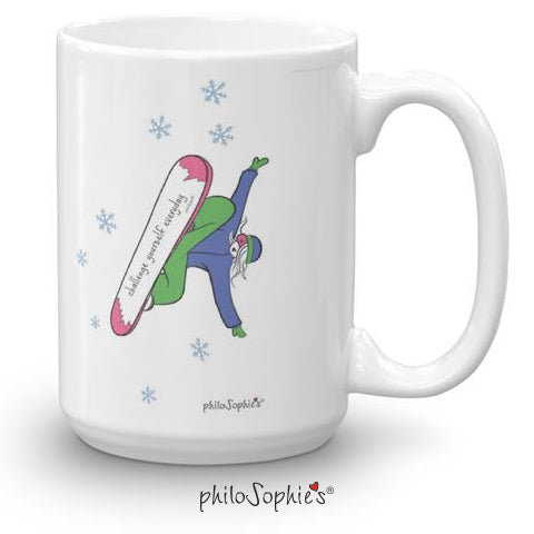 Challenge yourself everyday!  Snowboard Winter Mug ( Non Personalized) - philoSophie's®