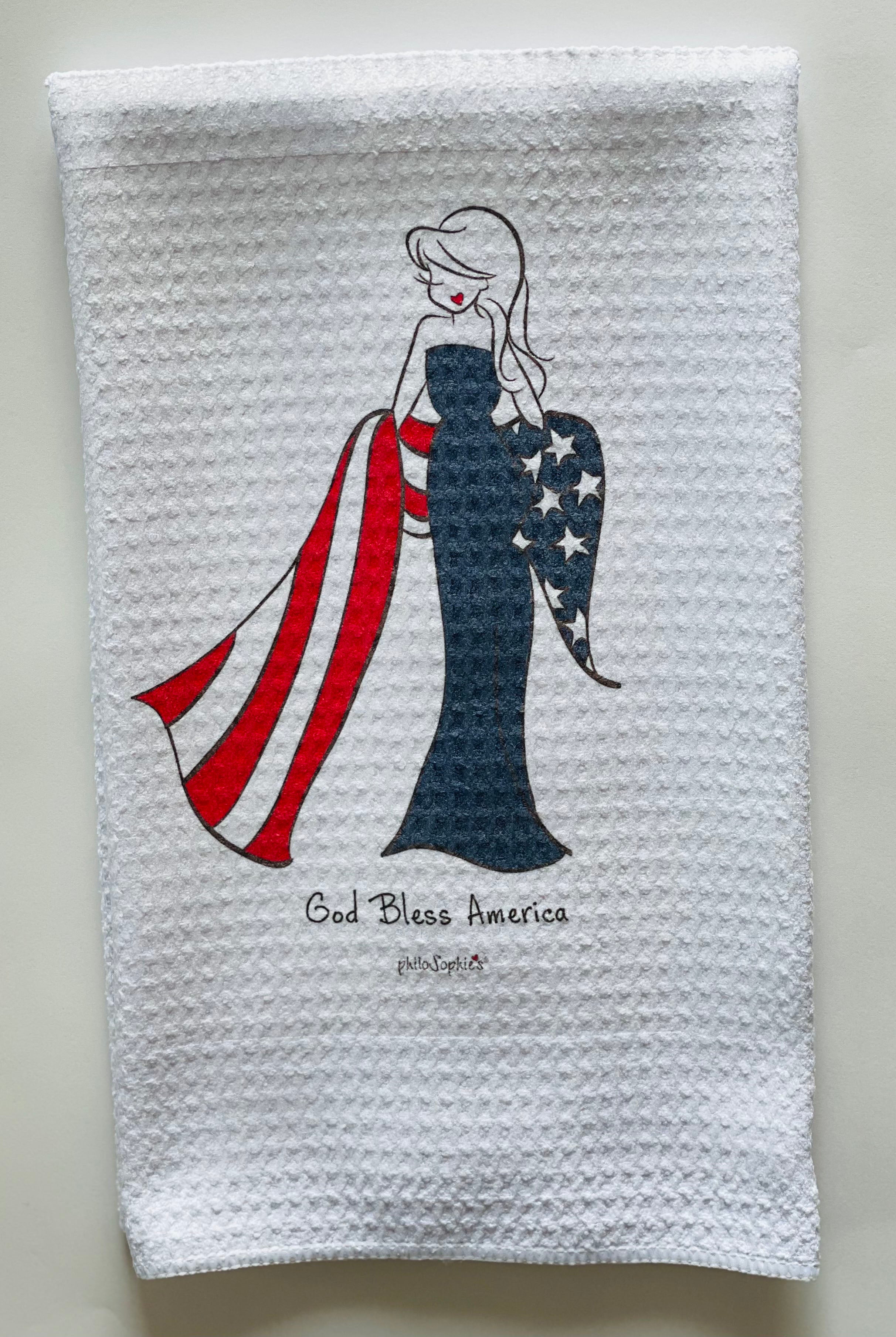 American Flag philoSophie's Waffle Kitchen Towel