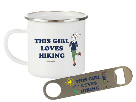 philoSophie's This Girl Loves Hiking Camp Cup & Bottle Opener Gift Set - philoSophie's®