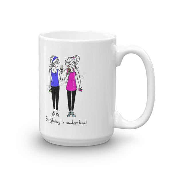 'Everything in Moderation' Friendship Mug 15 ounce Ceramic Mug - philoSophie's®