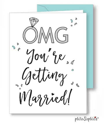 'OMG you're getting married!.'  Engagement Greeting Card