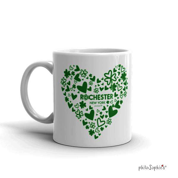 Love Rochester Shamrocks & Hearts Mug - philoSophie's®