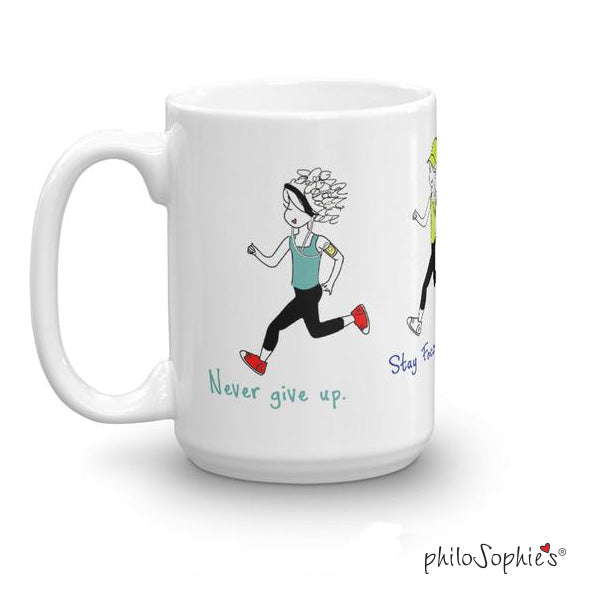Never Give Up. Runner Mug - Non personalized - philoSophie's®