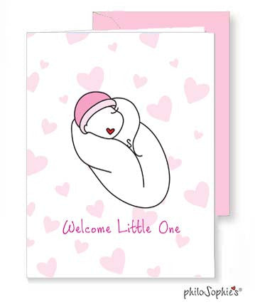 Welcome Little One - Baby Girl Greeting Card - philoSophie's®