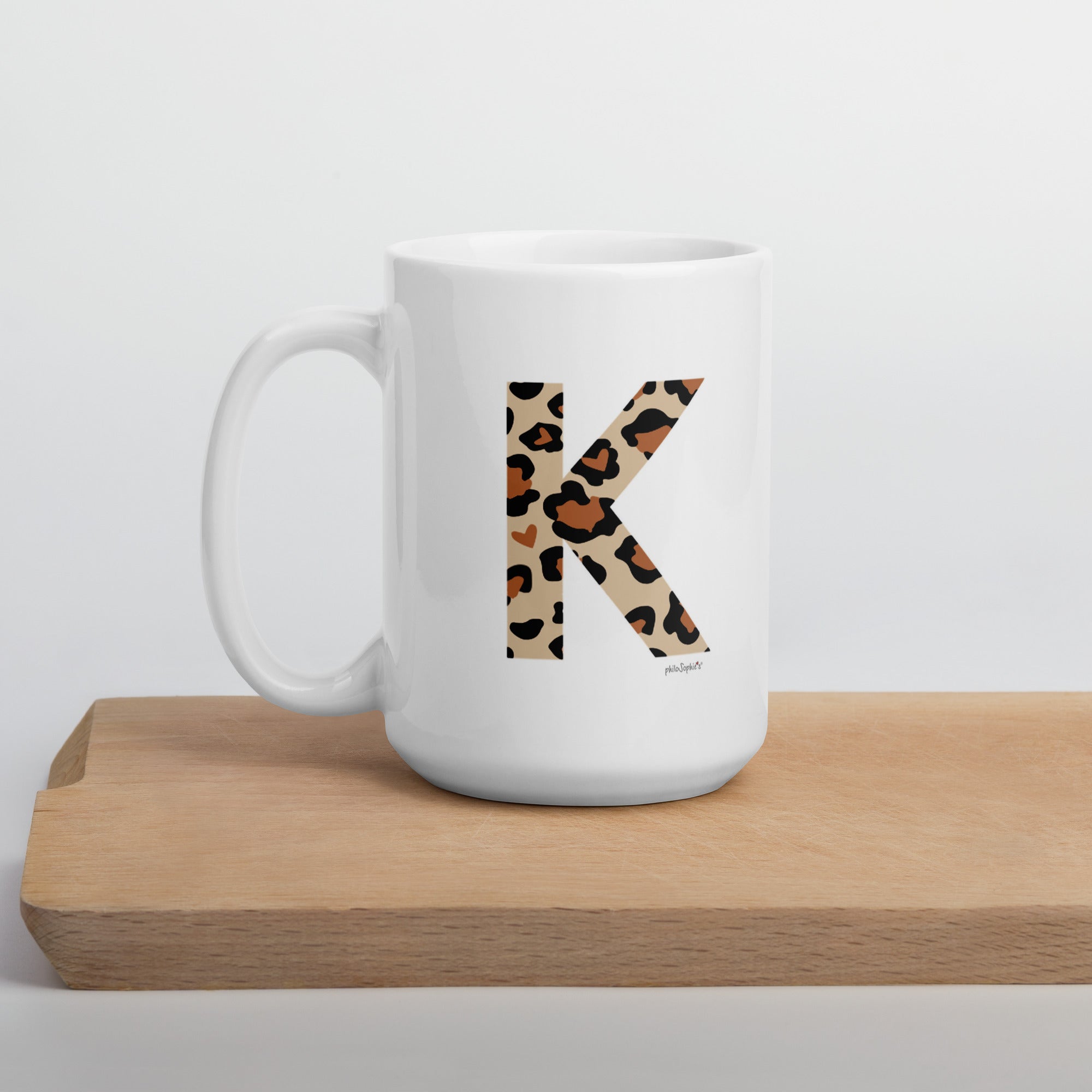 Love Letters: Leopard Initial personalized philoSophie's Ceramic Mug